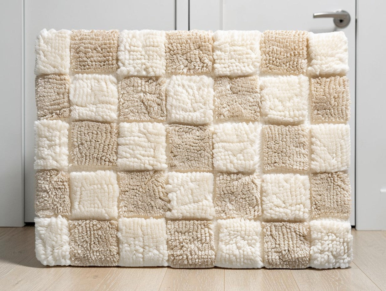 ROOMG Geometric Tufted Indoor Door Mat Washable Low-Profile Entryway Rug